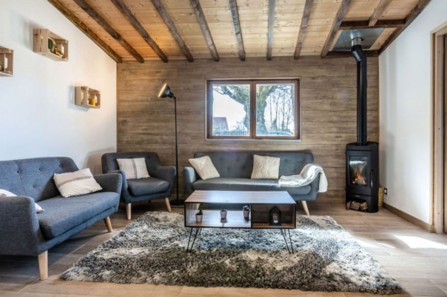 Salon Cosy Le Chalet du Leman Yvoire Location Vacances